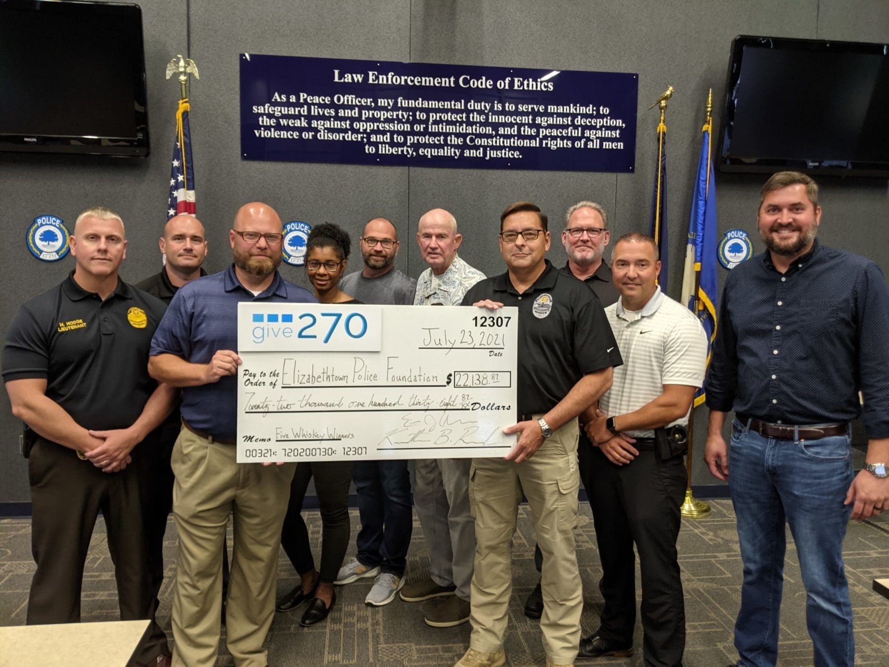 Give 270 raises more than $22,000 to Elizabethtown Police Foundation