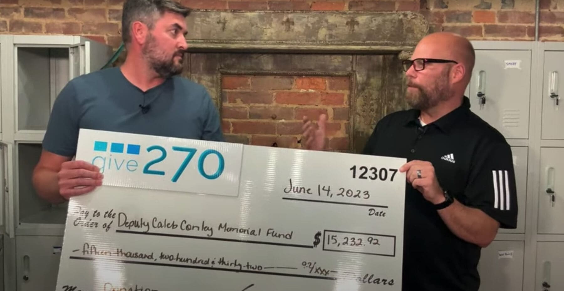 Give 270 donates over $15,000 to Deputy Caleb Conley Memorial Fund