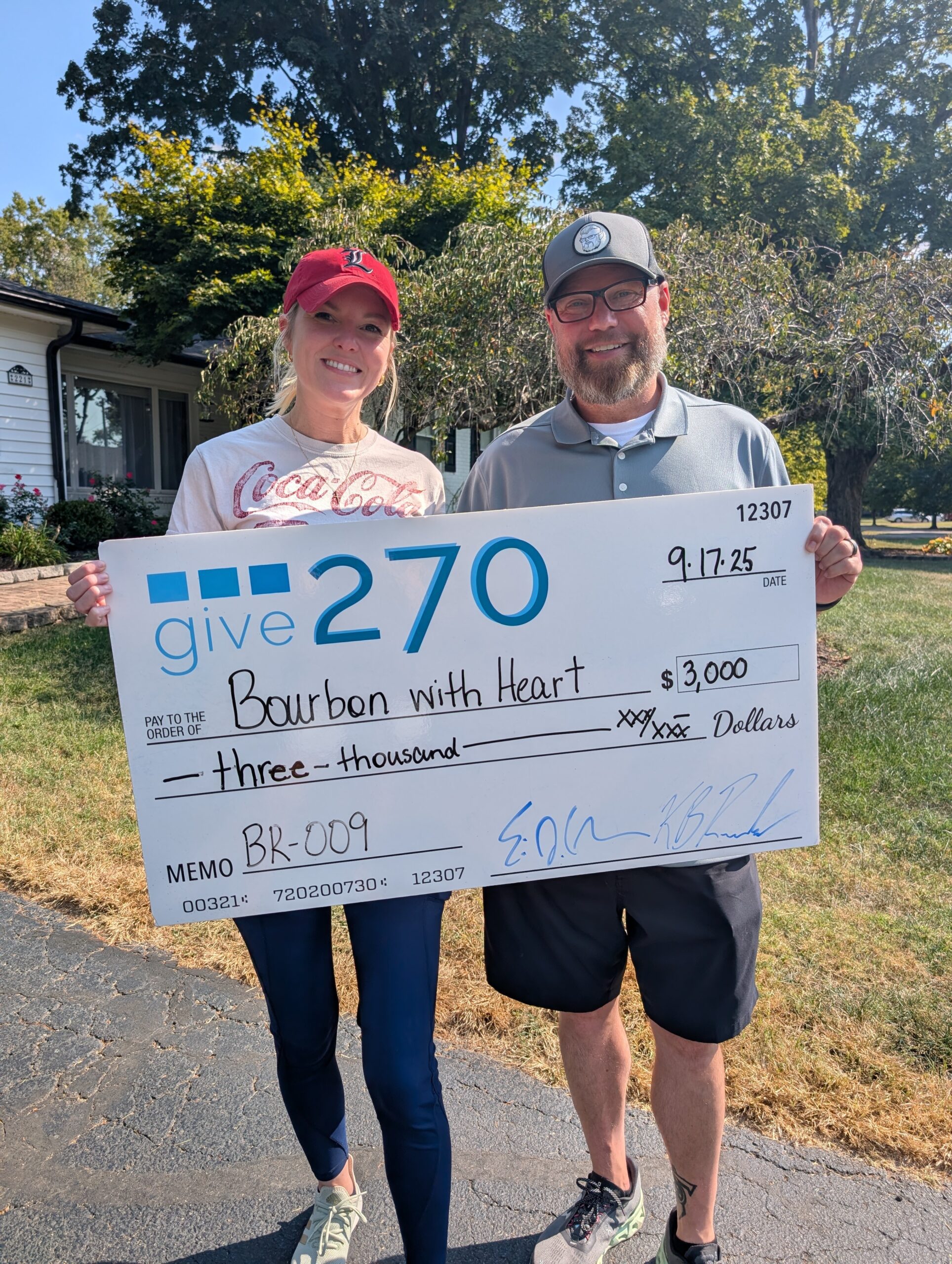 Give 270 Presents $3,000 to Bourbon With Heart